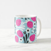 Erdbeere: Rosa Berry Nahtlos. Kaffeetasse (VorderseiteRechts)