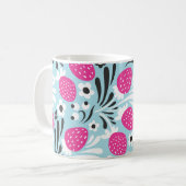 Erdbeere: Rosa Berry Nahtlos. Kaffeetasse (Vorderseite Links)