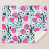 Erdbeere: Rosa Berry Nahtlos. Sherpadecke (Vorderseite (Horizontal))