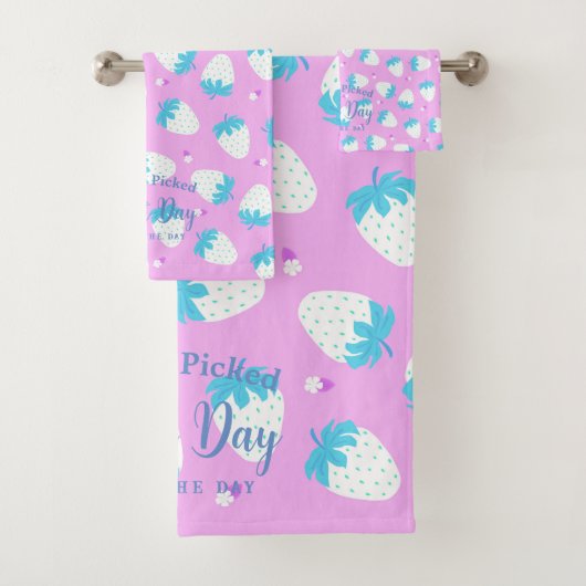 Erdbeere Rosa Blau Badhandtuch Set (Insitu)