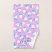 Erdbeere Rosa Blau Badhandtuch Set (Handtuch)