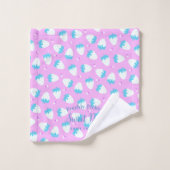 Erdbeere Rosa Blau Badhandtuch Set (Waschlappen)