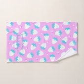 Erdbeere Rosa Blau Badhandtuch Set (Handtuch)