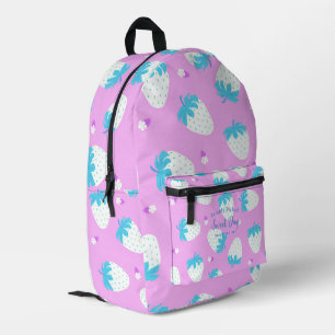Erdbeere Rosa Blau Bedruckter Rucksack