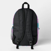 Erdbeere Rosa Blau Bedruckter Rucksack (Rückseite)
