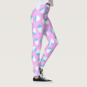 Erdbeere Rosa Blau Leggings (Rechts)