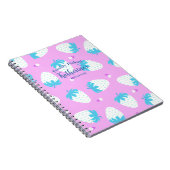 Erdbeere Rosa Blau Notizblock (Rechte Seite)