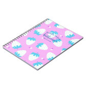Erdbeere Rosa Blau Notizblock (Linke Seite)