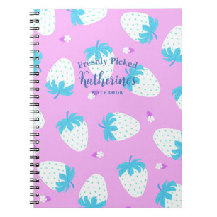 Erdbeere Rosa Blau Notizblock