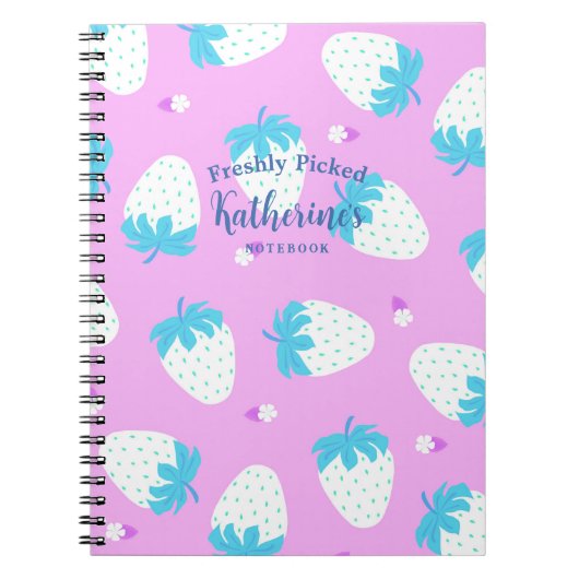 Erdbeere Rosa Blau Notizblock (Vorderseite)