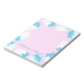 Erdbeere Rosa Blau Notizblock (Rotiert)