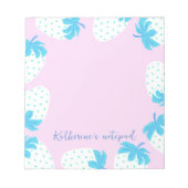 Erdbeere Rosa Blau Notizblock (Vorderseite)