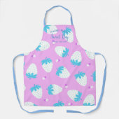 Erdbeere Rosa Blau Schürze (Vorderseite)