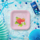 Erdbeere rosa Design. Pappteller (Party)