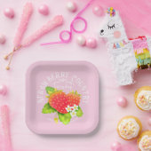 Erdbeere rosa Design. Pappteller (Party)