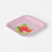 Erdbeere rosa Design. Pappteller (Gewinkelt)
