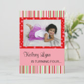 Erdbeere Rosa Einladung (Stehend Vorderseite)