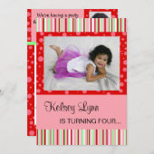 Erdbeere Rosa Einladung (Vorne/Hinten)