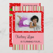 Erdbeere Rosa Einladung (Vorne/Hinten)