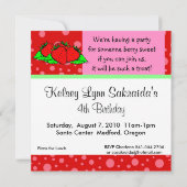 Erdbeere Rosa Einladung (Rückseite)