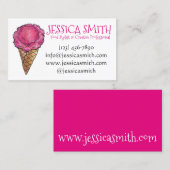 Erdbeere Rosa Eiscreme Kronenschott Dessert Visitenkarte (Vorne/Hinten)