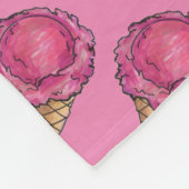 Erdbeere Rosa Eiscreme Waffelkone Feinschmecker Fleecedecke (Ecke)