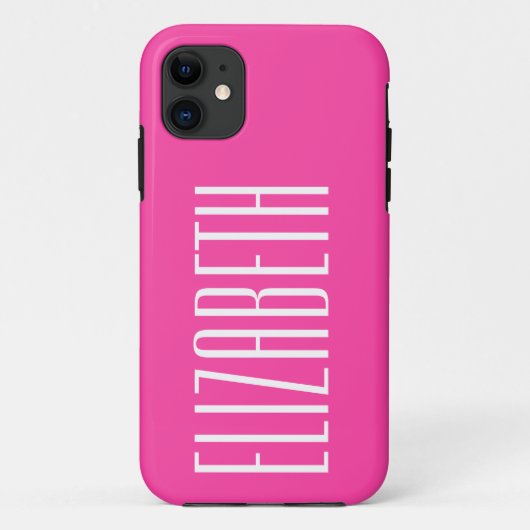 Erdbeere Rosa Farbe | Minimalistischer Name Case-Mate iPhone Hülle (Rückseite)