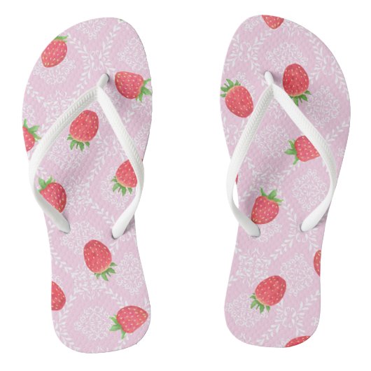Erdbeere Rosa Flip Flops Badesandalen (Fußbett)