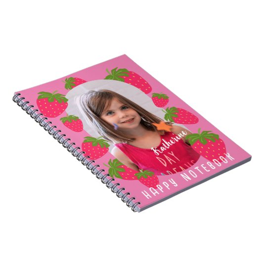 Erdbeere Rosa Foto Notizblock (Rechte Seite)