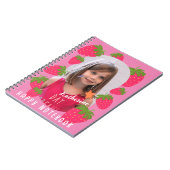 Erdbeere Rosa Foto Notizblock (Linke Seite)