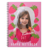 Erdbeere Rosa Foto Notizblock (Vorderseite)