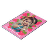 Erdbeere Rosa Foto Notizblock (Linke Seite)