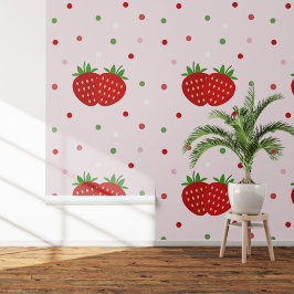 Erdbeere Rosa Mural Tapete