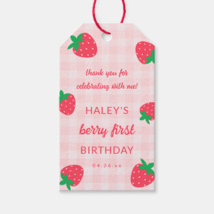 Erdbeere Rosa Süße Beere Erste 1. Baby Geburtstag Geschenkanhänger
