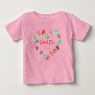 Erdbeere Rosa Süße Eins Geburtstag Baby T-shirt