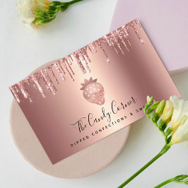 Erdbeere Rose Gold Kupfer Tropfen Confection Süßig Visitenkarte