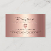 Erdbeere Rose Gold Kupfer Tropfen Confection Süßig Visitenkarte (Rückseite)