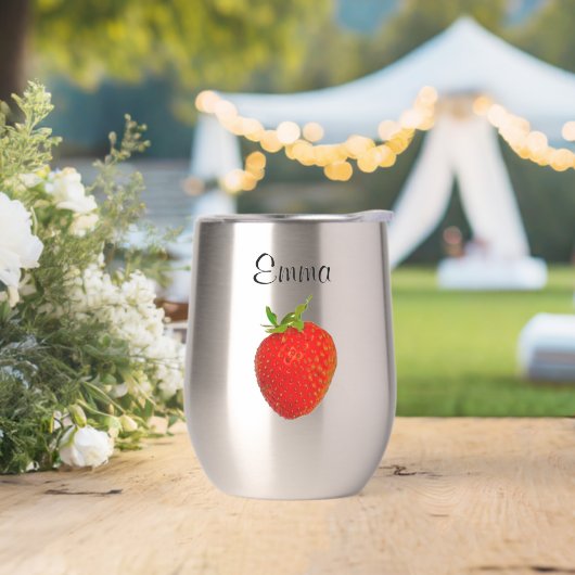 Erdbeere Rot Grüne Saftige 4Emma Wasserflasche (Hochzeit)