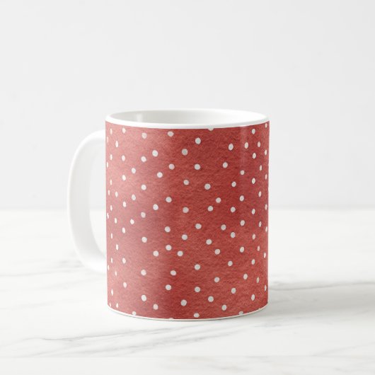 Erdbeere Rot Weiße Punkte Kaffeetasse (Vorderseite Links)
