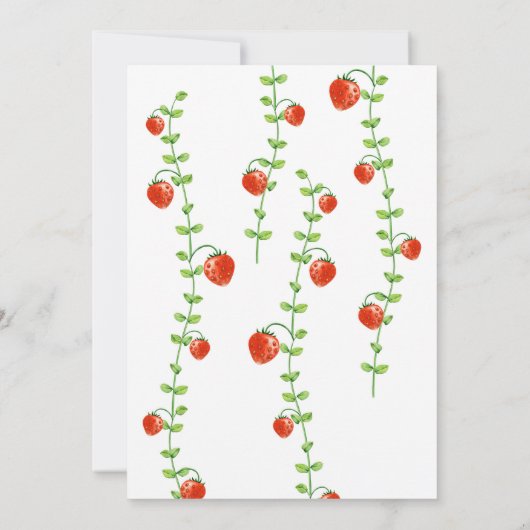 Erdbeere Rote Berries Brautparty Einladung (Rückseite)