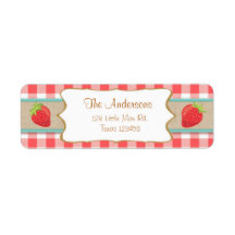 Erdbeere Rücksendeadressen-Aufkleber Sommerfrüchte