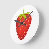 Erdbeere Runde Wanduhr (Winkel)