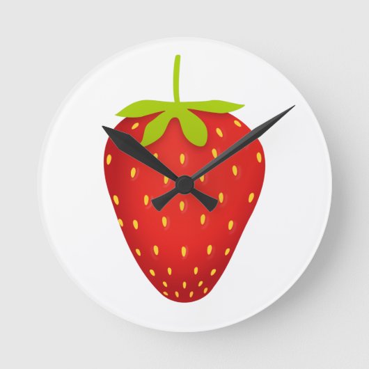 Erdbeere Runde Wanduhr (Vorderseite)