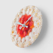 Erdbeere Runde Wanduhr (Winkel)