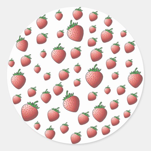 Erdbeere Runder Aufkleber (Vorderseite)