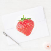Erdbeere Runder Aufkleber (Umschlag)