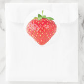 Erdbeere Runder Aufkleber (Tasche)