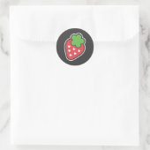 Erdbeere Runder Aufkleber (Tasche)