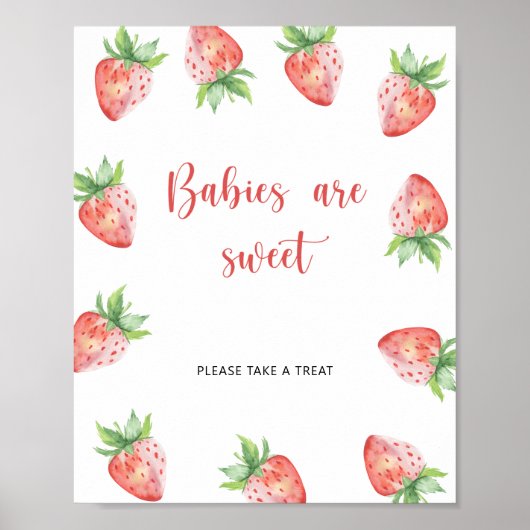 Erdbeere - Säuglinge sind süß Poster (Vorne)