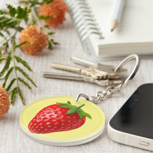 Erdbeere Schlüsselanhänger (Vorderseite rechts)